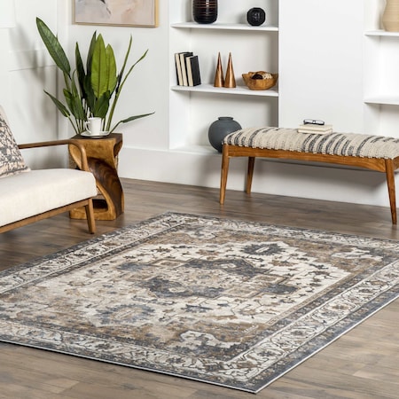 Nuloom Sian Persian Vintage Medallion Area Rug 5ft x 8ft LPCY07A-508